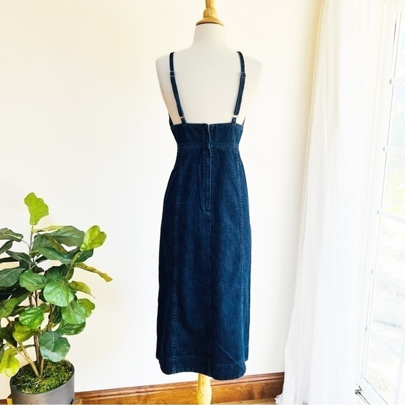Madewell Denim Cami Midi Dress. Size 6 - Picture 7 of 12